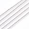 Tarnish Resistant 304 Stainless Steel Cable Chains, Diamond Cut Chains, Unwelded, Faceted, Oval, Stainless Steel Color, 2mm, Links: 3x2x0.6mm