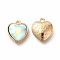 Faceted Glass Rhinestone Pendants, with Golden Tone Zinc Alloy Findings, Heart Charms, Clear AB, 16.5x14x6.5mm, Hole: 1.6mm