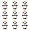 Alloy Enamel Pendants, Panda, White, 18x11.5x4mm, Hole: 1.8mm