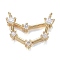Brass Micro Clear Cubic Zirconia Charms, Long-Lasting Plated, Real 18K Gold Plated, Constellations, Clear, Capricorn, 12x14.5x2.5mm, Hole: 0.7mm