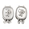 Brass with Natural Shell Box Clasps, Cadmium Free & Nickel Free & Lead Free, Rectangle with Angel Pattern, 2-Strand, 4-Hole, Platinum, 20x13x7mm, Hole: 1mm