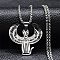 Non-Tarnish 201 Stainless Steel Pendant Necklace, Egyptian Mau, Stainless Steel Color, 22.95 inch(58.3cm)