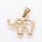 304 Stainless Steel Charms, Elephant, Golden, 13x18x1mm, Hole: 6x3mm