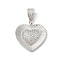 Brass Micro Pave Cubic Zirconia Pendants, Cadmium Free & Lead Free, Heart Charms, Platinum, 27x27.5x5mm, Hole: 8.5x5.5mm