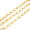 Brass Link Chains, Long-Lasting Plated, Unwelded, Flat Octagon & Round, with Spool, Cadmium Free & Nickel Free & Lead Free, Real 18K Gold Plated, Link: 7x5x1mm, 10x5.5x1.5mm
