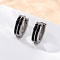 304 Stainless Steel with Enamel Hoop Earrings, Manual Polishing, Stainless Steel Color, 13.5x4mm