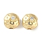 Brass Micro Pave Cubic Zirconia Beads, Cadmium Free & Nickel Free & Lead Free, Flat Round, Real 18K Gold Plated, 7.5x6mm, Hole: 1.6mm