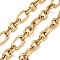 Ion Plating(IP) 304 Stainless Steel Figaro Chains, Unwelded, with Spool, Golden, 17x10x2mm and 11x8.5x2mm, about 16.40 Feet(5m)/Roll