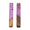 Transparent Resin & Walnut Wood Big Pendants, with Gold Foil, Rectangle Charm, Orchid, 51.5x7.5x3mm, Hole: 1.8mm