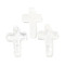 Natural Quartz Crystal Pendants, Rock Crystal Cross Charms, 30.5x20x6mm, Hole: 1.4mm