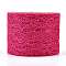 Sparkle Lace Fabric Ribbons, with Glitter Powder, for Wedding Party Decoration, Skirts Decoration Making, Hot Pink, 2 inch(5cm), 10 yards/roll