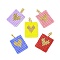 Handmade MIYUKI Japanese Seed Loom Pattern Seed Beads, Rectangle with Heart Pendants, Mixed Color, 25~25.5x16x2mm, Hole: 2.5mm
