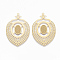 304 Stainless Steel Filigree Joiners, Golden, 42.5x29x0.5mm, Hole: 1.5mm