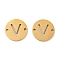 PVD Vacuum Plating 201 Stainless Steel Hollow Flat Round Links, Letter Connector Charms, Real 18K Gold Plated, Letter V, 12x1mm, Hole: 1.2mm