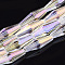 Electroplated Glass Beads Strands, AB Color Plated, Faceted, Oval, Clear AB, 12.5x4mm, Hole: 0.8mm, about 60pcs/strand, 28.74 inch
