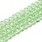 Glass Beads Strands, Faceted, Rondelle, Pale Green, 6x5mm, Hole: 1mm, about 80~85pcs/strand, 38~40cm