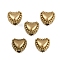 304 Stainless Steel Beads, Ion Plating(IP), Heart, Real 18K Gold Plated, 5.5x6.5x4.5mm, Hole: 1.4mm