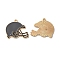 Alloy Enamel Pendants, Cadmium Free & Nickel Free & Lead Free, Golden, Baseball Helmet Charm, Gray, 24.5x28x1.5mm, Hole: 2mm