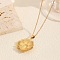 Stainless Steel Pendant Necklaces for Women, Golden, Flower, 15.55 inch(39.5cm)