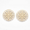 Brass Links connectors, Etched Metal Embellishments, Cadmium Free & Nickel Free & Lead Free, Flat Round with Snowflake, Light Gold, 20x0.3mm, Hole: 1.3mm