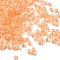 Painted Glass Seed Beads, Cylinder, Inside Colours, Orange, 2.5x1.8mm, Hole: 2mm, about 2700pcs/450g