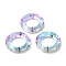 Electroplate Glass Linking Rings, Crystal Cosmic Ring, Prism Ring, Faceted, Back Plated, Round Ring, Violet, 30x6.5mm, Inner Diameter: 17mm