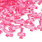 Transparent Acrylic Pendants, Faceted, Cross, Hot Pink, 16x10x4.5mm, Hole: 1.5mm, about 1455pcs/500g