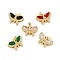 Brass Micro Pave Cubic Zirconia Pendants, Cadmium Free & Lead Free, Long-Lasting Plated, Butterfly, Real 18K Gold Plated, Mixed Color, 16.5x23.5x6mm, Hole: 3.5x3.5mm