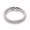 Tarnish Resistant 304 Stainless Steel Cuff Bangles, Torque Bangles, Stainless Steel Color, 2-1/8 inch(5.5cm)