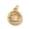 Brass Charms, Cadmium Free & Lead Free, Real 18K Gold Plated, Ring with Twelve Constellations, Cancer, 14.5x12x2mm, Hole: 3.4mm