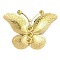 304 Stainless Steel Big Pendant Rhinestone Settings, Butterfly Charms, Ion Plating(IP), Real 18K Gold Plated, Fit For 4.5mm Rhinestone, 53x67.5x3.5mm, Hole: 1.6mm