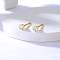 201 Stainless Steel Micro Pave Cubic Zirconia Stud Earring, Star, Real 18K Gold Plated, No Size