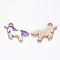 Alloy Enamel Pendants, Unicorn, Light Gold, Medium Orchid, 13x22x2mm, Hole: 1.8mm
