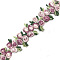 Flower Polyester Jacquard Ribbon, for Garment Accessories, Purple, 3/4 inch(20mm)
