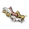 Punk Vintage Hair Accessories, Tibetan Style Alloy Hair Barrette, Animal, Giraffa, Leopard, Zebra, Lion, Rhinoceros, Mixed Color, 89x44x22mm
