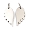 Non-Tarnish 304 Stainless Steel Charms, with Jump Ring, Wing Charm, Stainless Steel Color, 14.5x7x1.4mm, Hole: 3.2mm