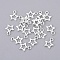Tibetan Style Alloy Charms, Nickel Free, Star, Silver, 12x10mm, Hole: 2mm