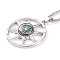 Stainless Steel Box Chain Necklaces, Alloy Compass Pendant Necklaces , Stainless Steel Color, 24.21 inch(61.5cm)