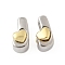 Brass Beads, Cadmium Free & Lead Free, Platinum & Golden, Letter J, 10.5x5.5x7.5mm, Hole: 5x4mm