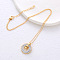 304 Stainless Steel Crystal Rhinestone Donut Pendant Necklaces for Women, Golden