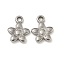 Non-Tarnish 304 Stainless Steel Charms, Flower Charm, Stainless Steel Color, 14.5x11.5x2.5mm, Hole: 2mm