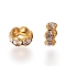 Brass Rhinestone Spacer Beads, Grade A, Wavy Edge, Raw(Unplated), Nickel Free, Rondelle, Crystal, 6x3mm, Hole: 1mm