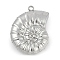304 Stainless Steel Pendants, Conch Charm, Stainless Steel Color, 20.5x15x4mm, Hole: 1.5mm