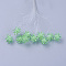 Glass Woven Beads, Flower/Sparkler, Made of Horse Eye Charms, Light Green, 13mm