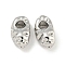 Textured Brass Charms, Cadmium Free & Nickel Free & Lead Free, Oval, Platinum, 7x3.5x4mm, Hole: 1.9mm