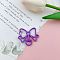Bowknot Baking Painted Alloy Swivel Keychain Clasps, Keychain Clasp Findings, Dark Violet, 39x33mm