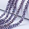 Electroplate Glass Beads Strands, AB Color Plated, Faceted, Rondelle, Indigo, 3.5~3.8x3mm, Hole: 0.4mm, about 105~110pcs/strand, 29~31cm