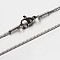 Non-Tarnish 304 Stainless Steel Square Snake Chain Necklaces, with Lobster Clasps, Stainless Steel Color, 15.7 inch(39.9cm), 0.9mm