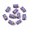 Handmade Polymer Clay Beads, Column with Jewelry Crafts Pattern, Medium Slate Blue, 11x6~7.5mm, Hole: 2~3mm