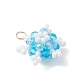 Подвески-снежинки из стеклянных бусин PALLOY-MZ00815-03-3